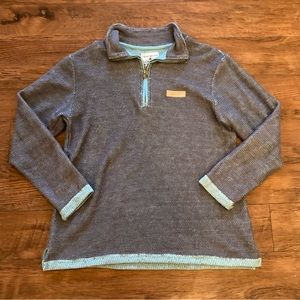 Jadelynn Brooke Pullover Jacket Sweatshirt Size Medium Womens Green Blue 3/4 Zip